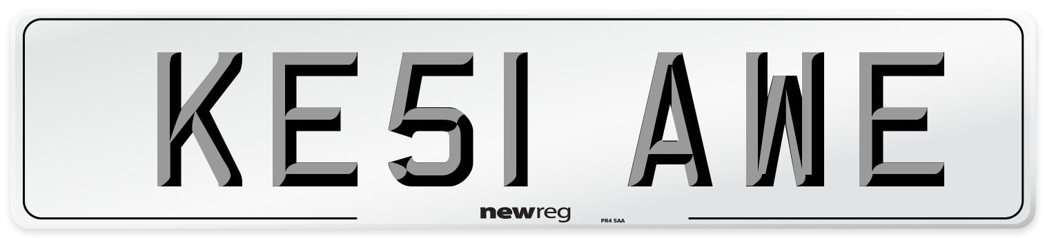 KE51 AWE Number Plate from New Reg